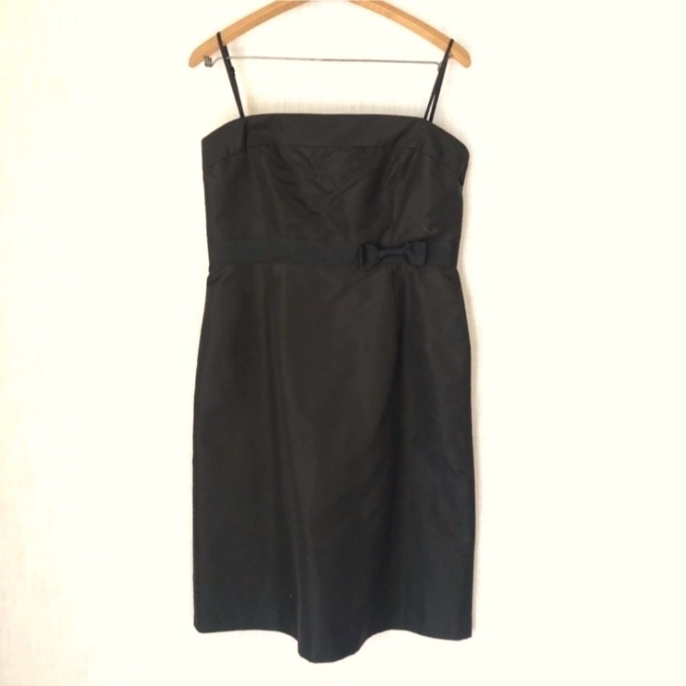 J. Crew LBD little black dress strapless adjustable straps size 12 ribbon